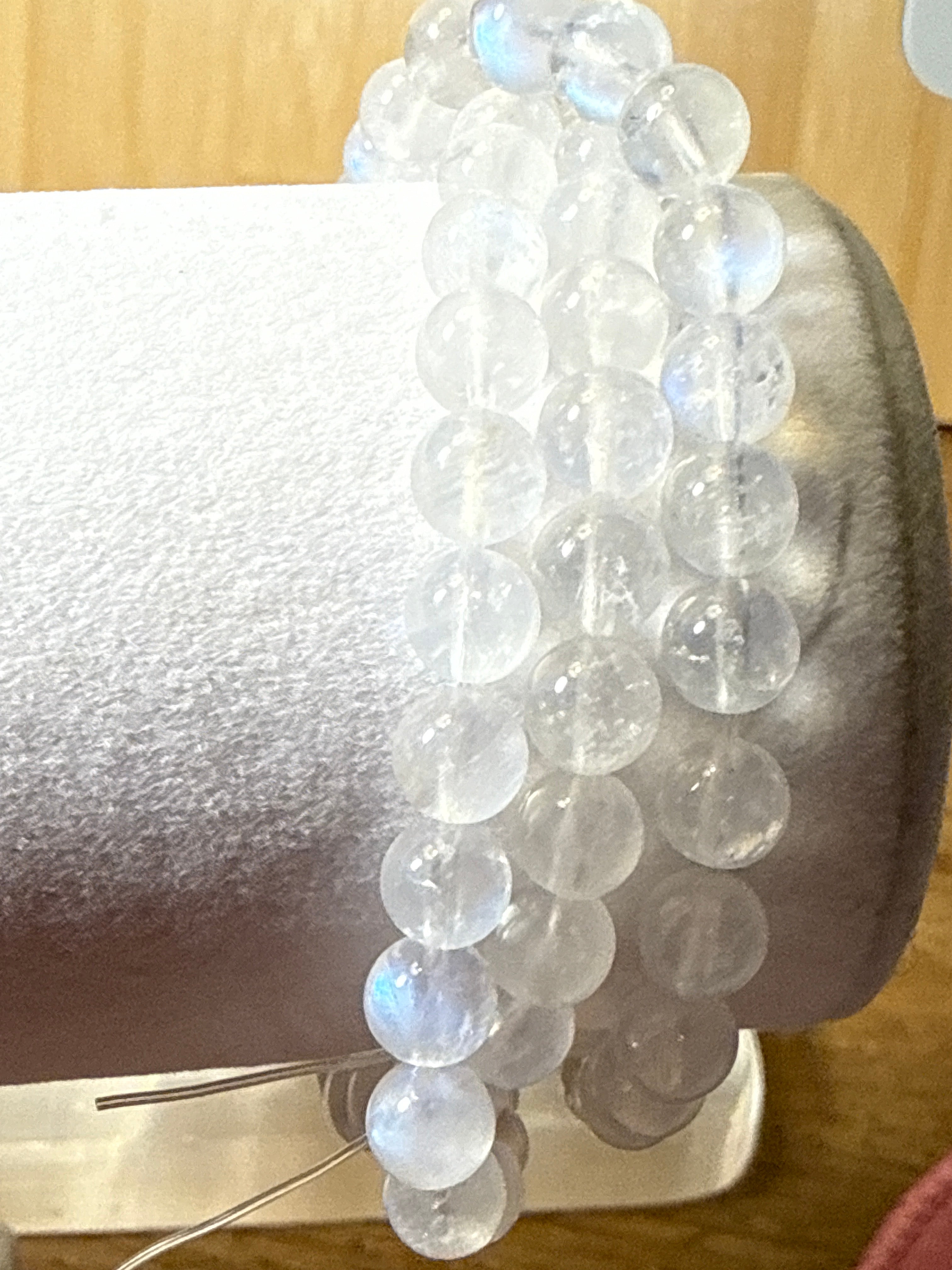 Blue Moonstone Triple Bracelet