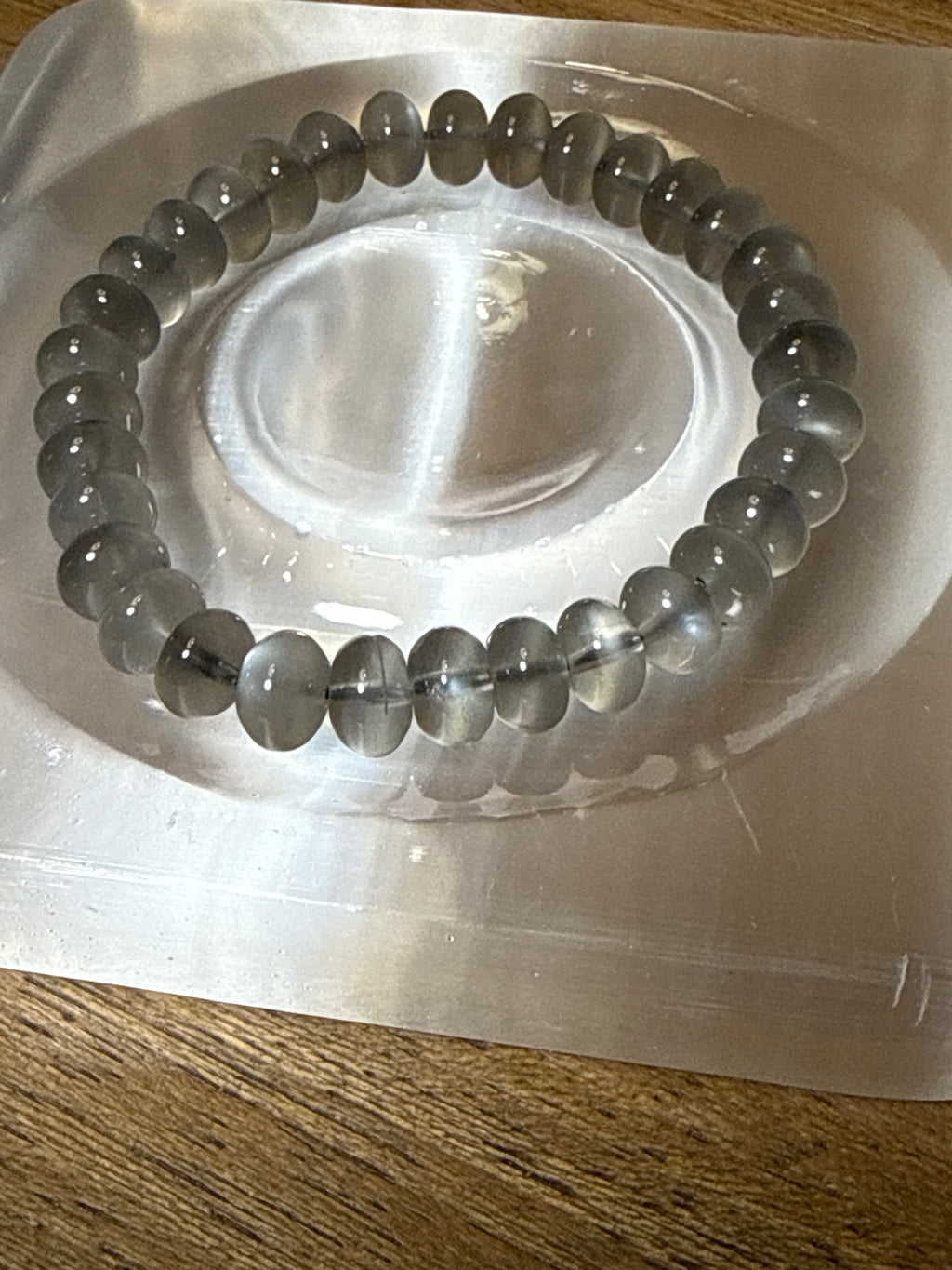 Black Moonstone Bead Bracelet