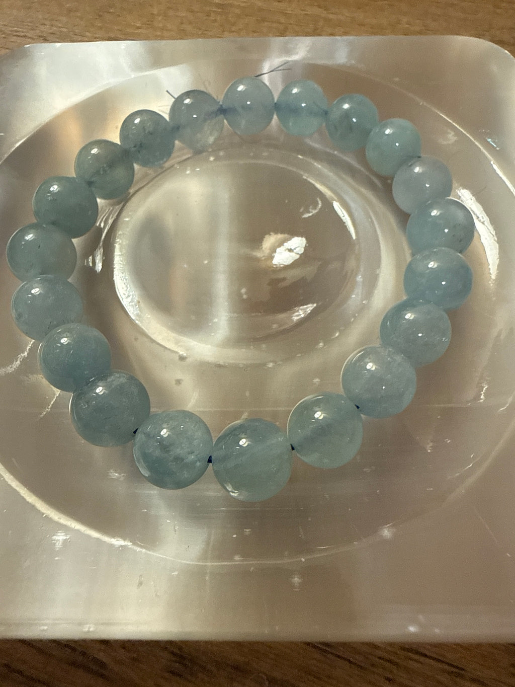 Aquamarine bead bracelet