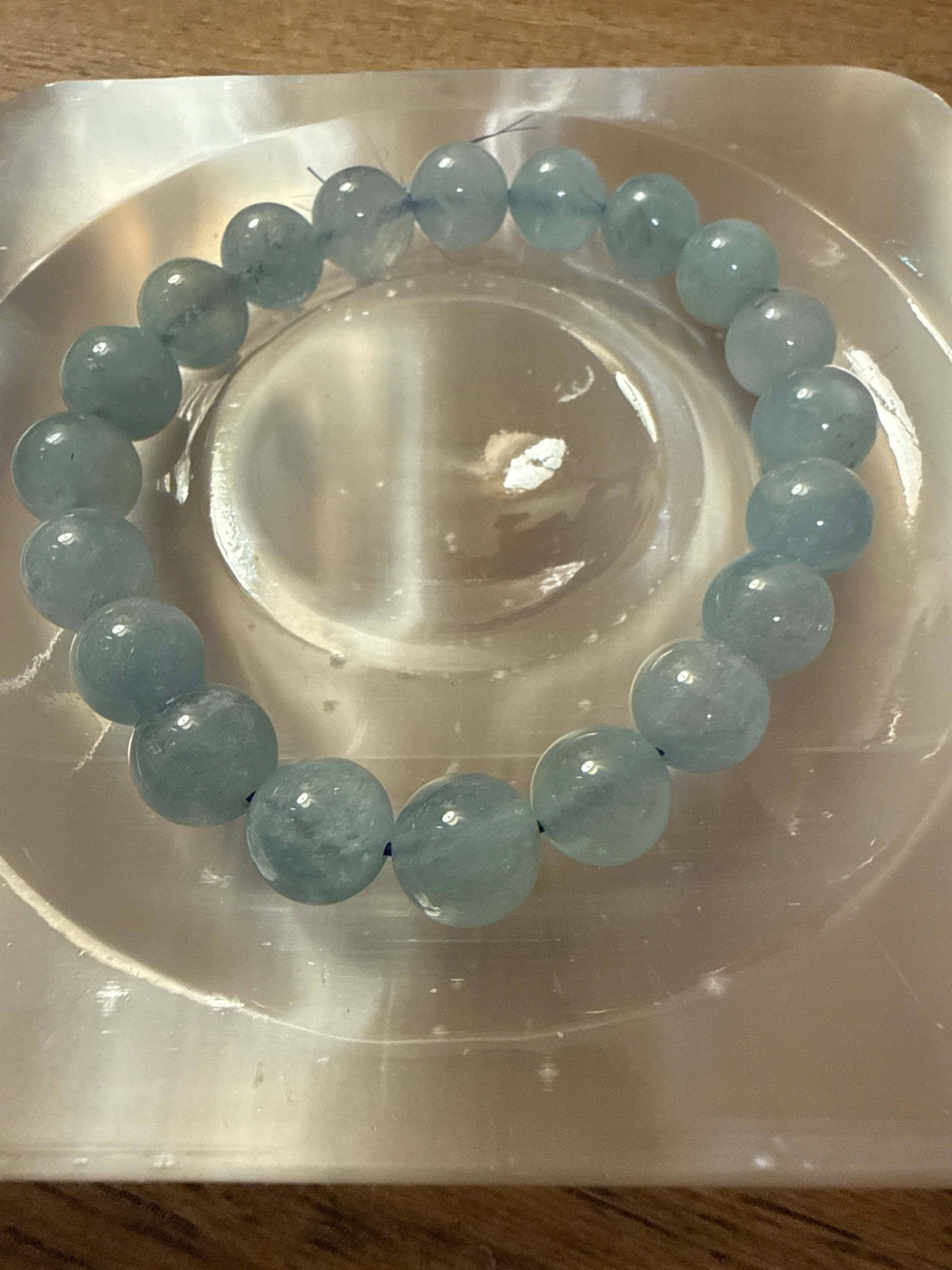 Aquamarine bead bracelet