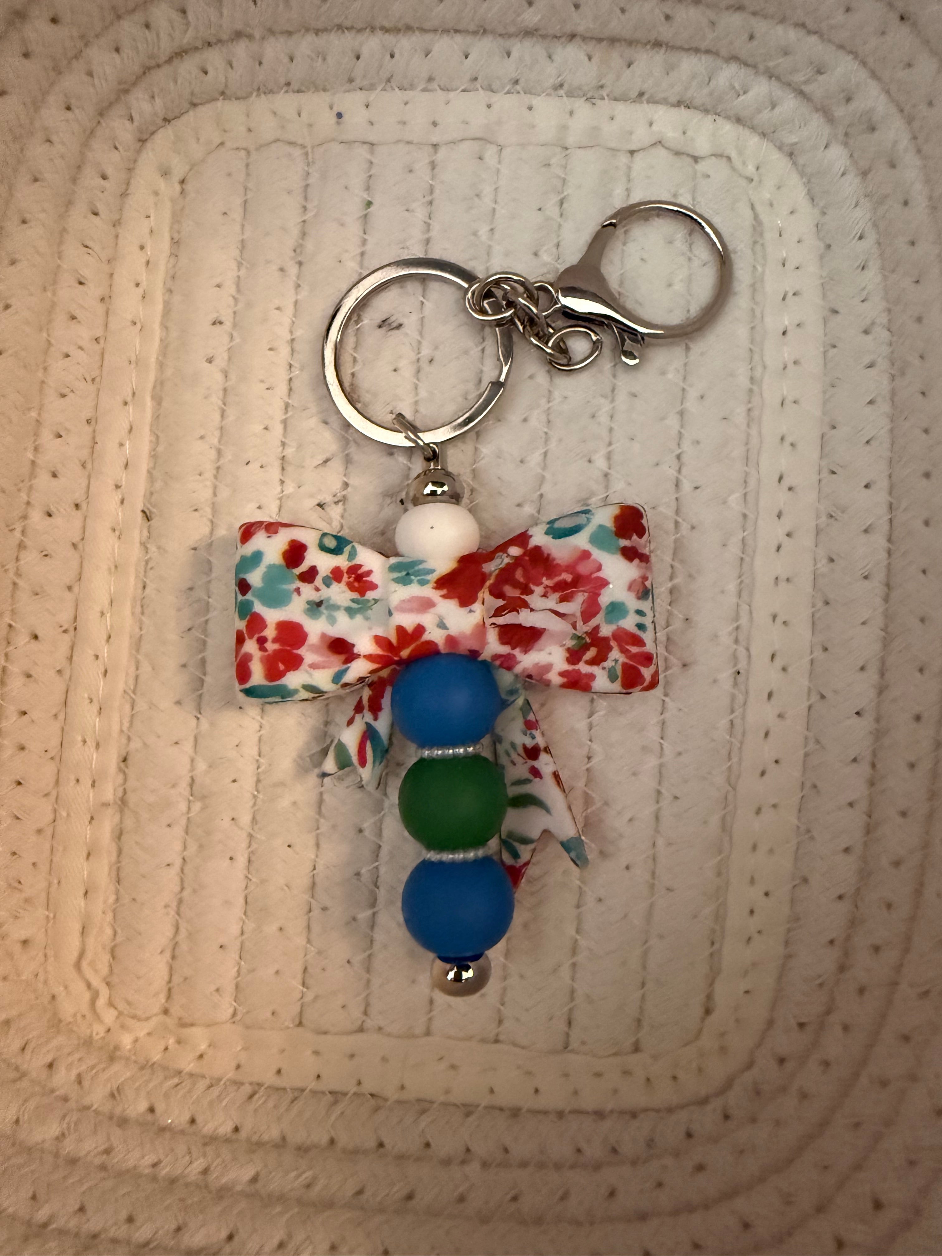 Large flower bow keyring