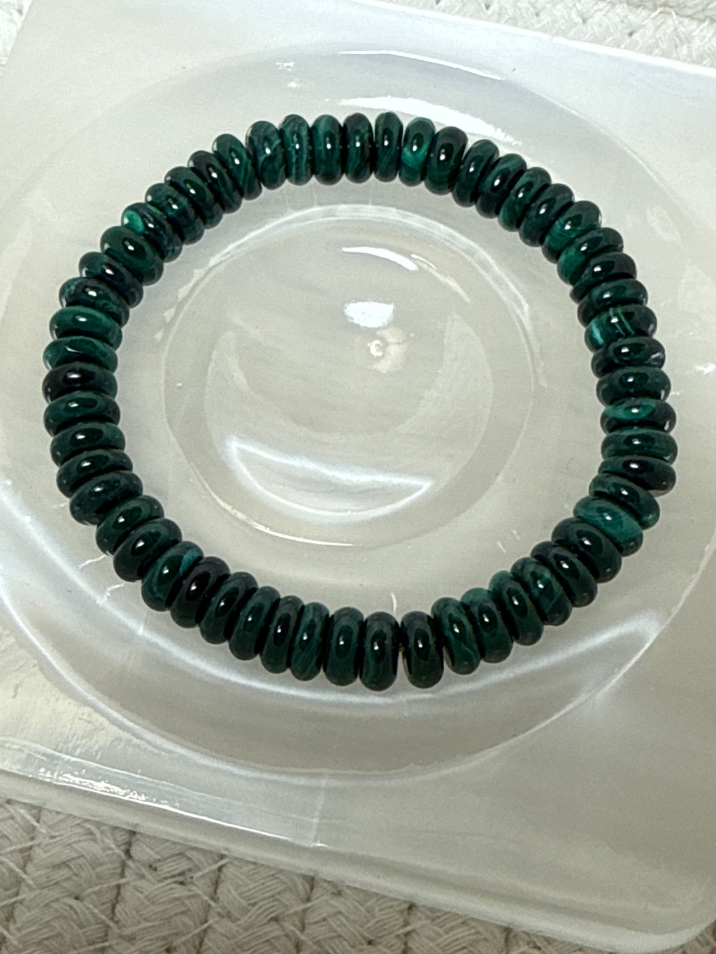 Abacus Shaped Malachite Bead Bracelet