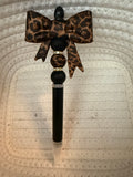 Animal print large bow ink pen