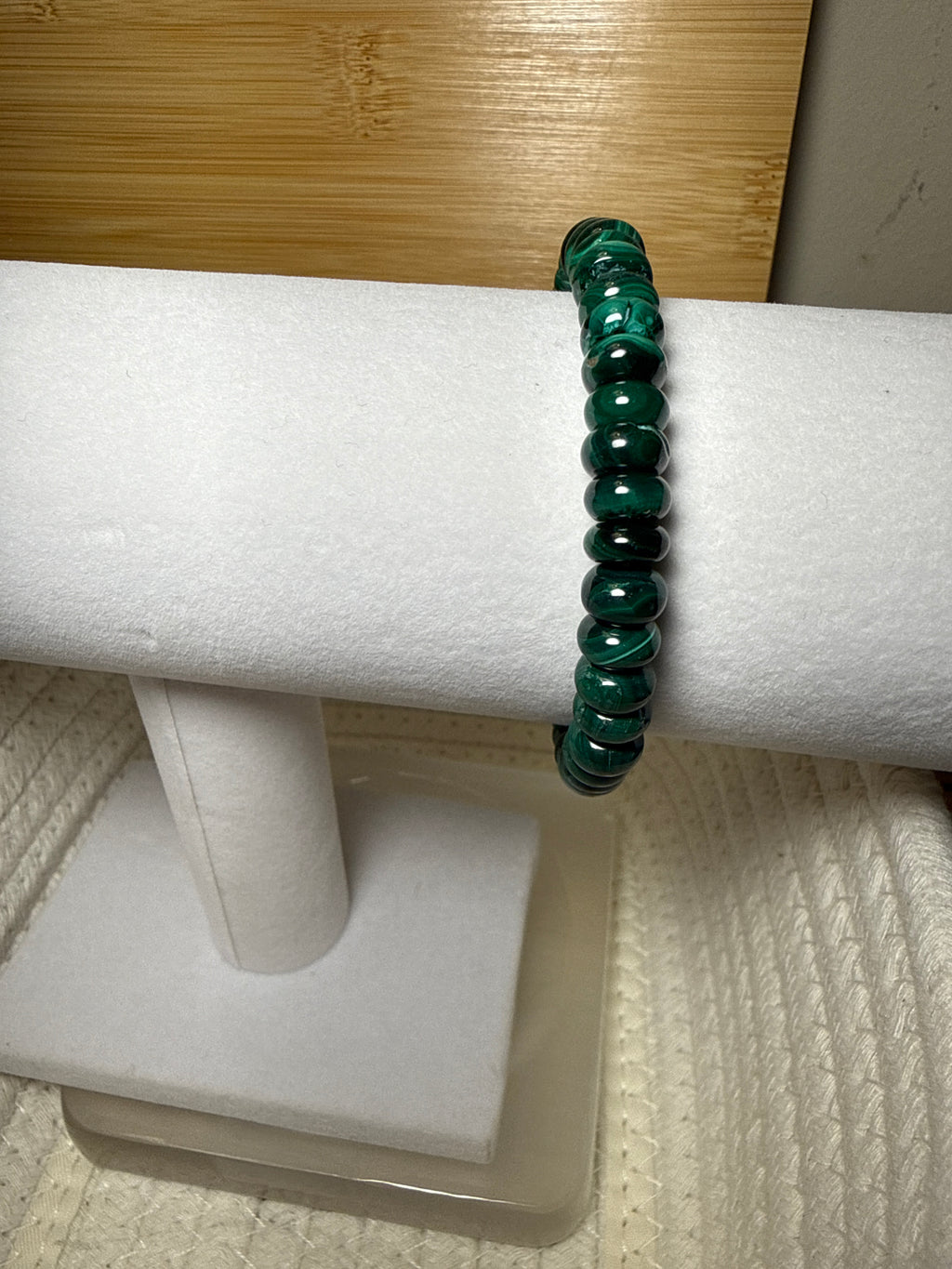 Abacus Shaped Malachite Bead Bracelet