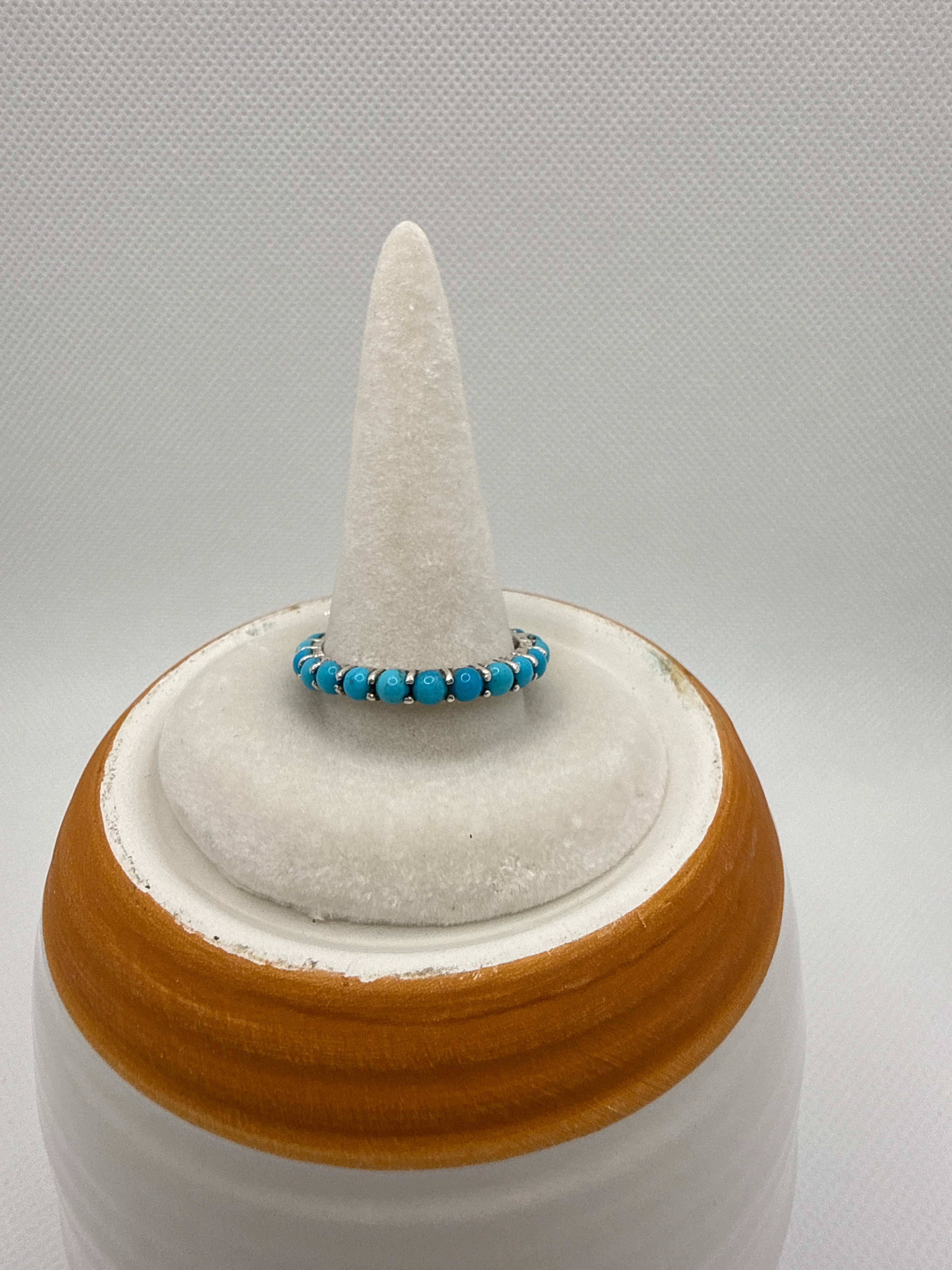 Blue Moon Turquoise Size 9 SS 925 Ring