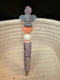 Elephant rhinestone ink pen