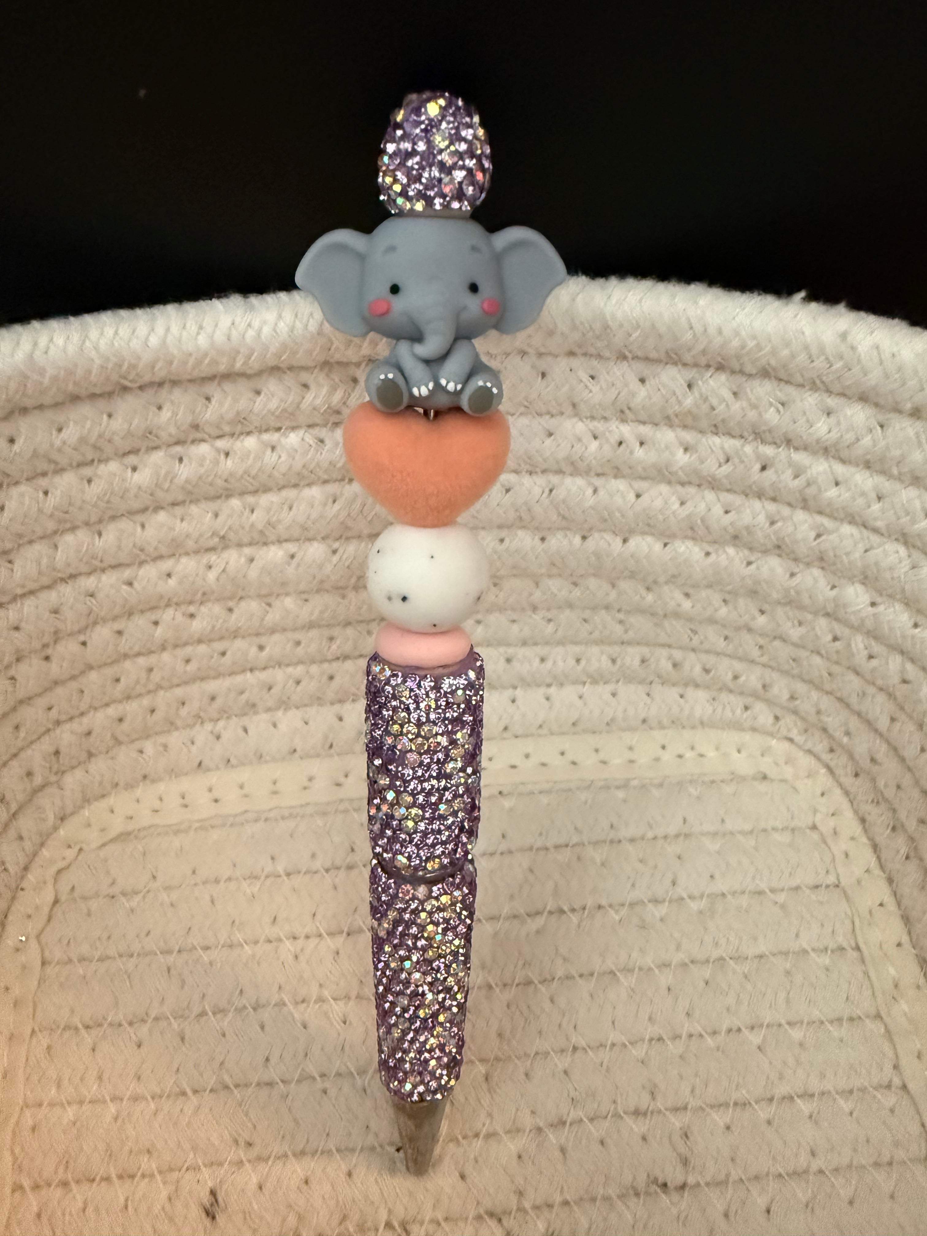 Elephant rhinestone ink pen