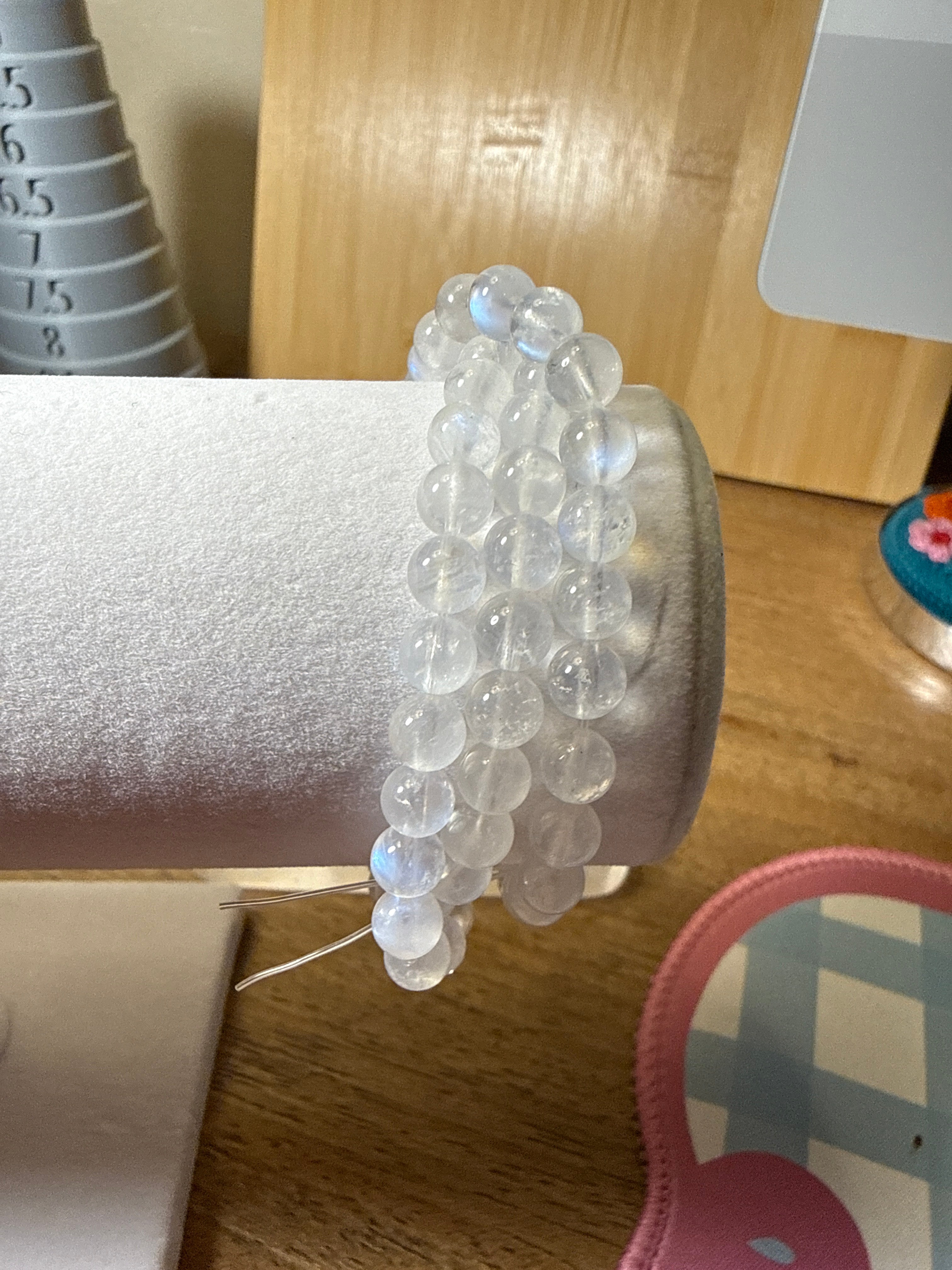 Blue Moonstone Triple Bracelet
