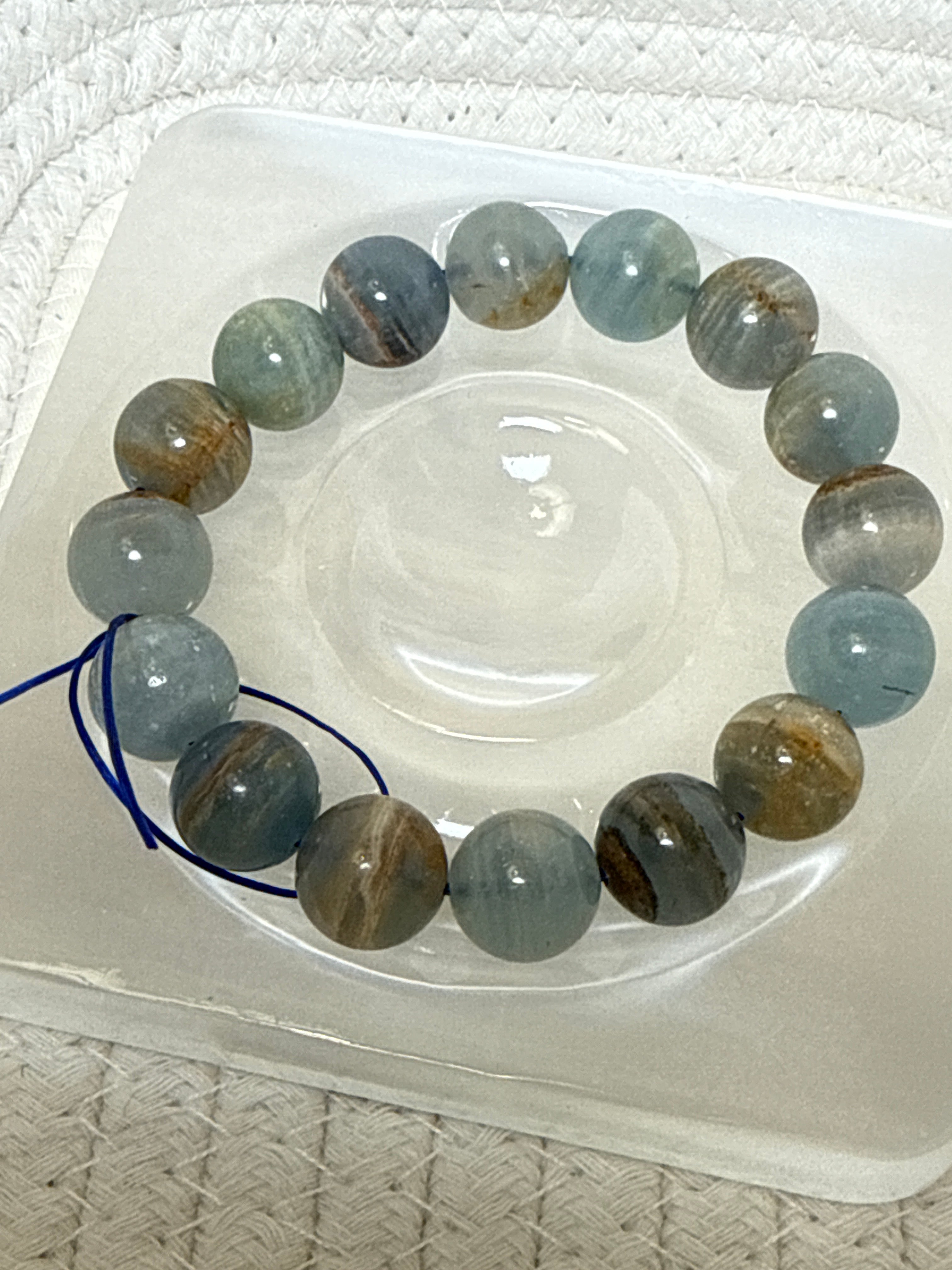 Blue Onyx Bead Bracelet