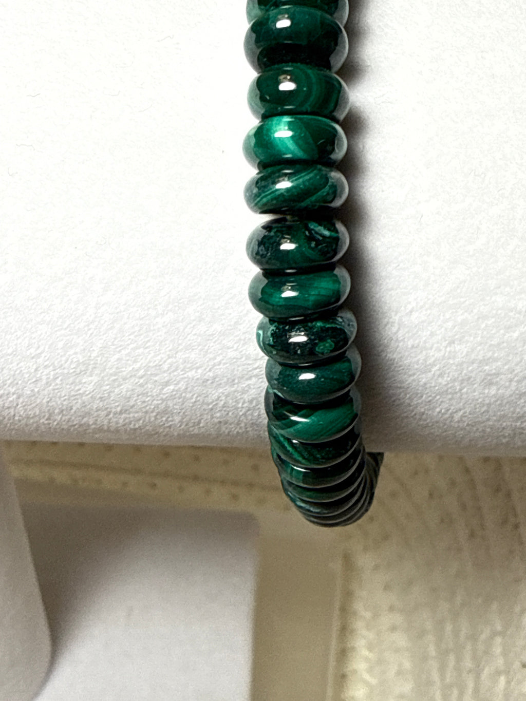 Abacus Shaped Malachite Bead Bracelet