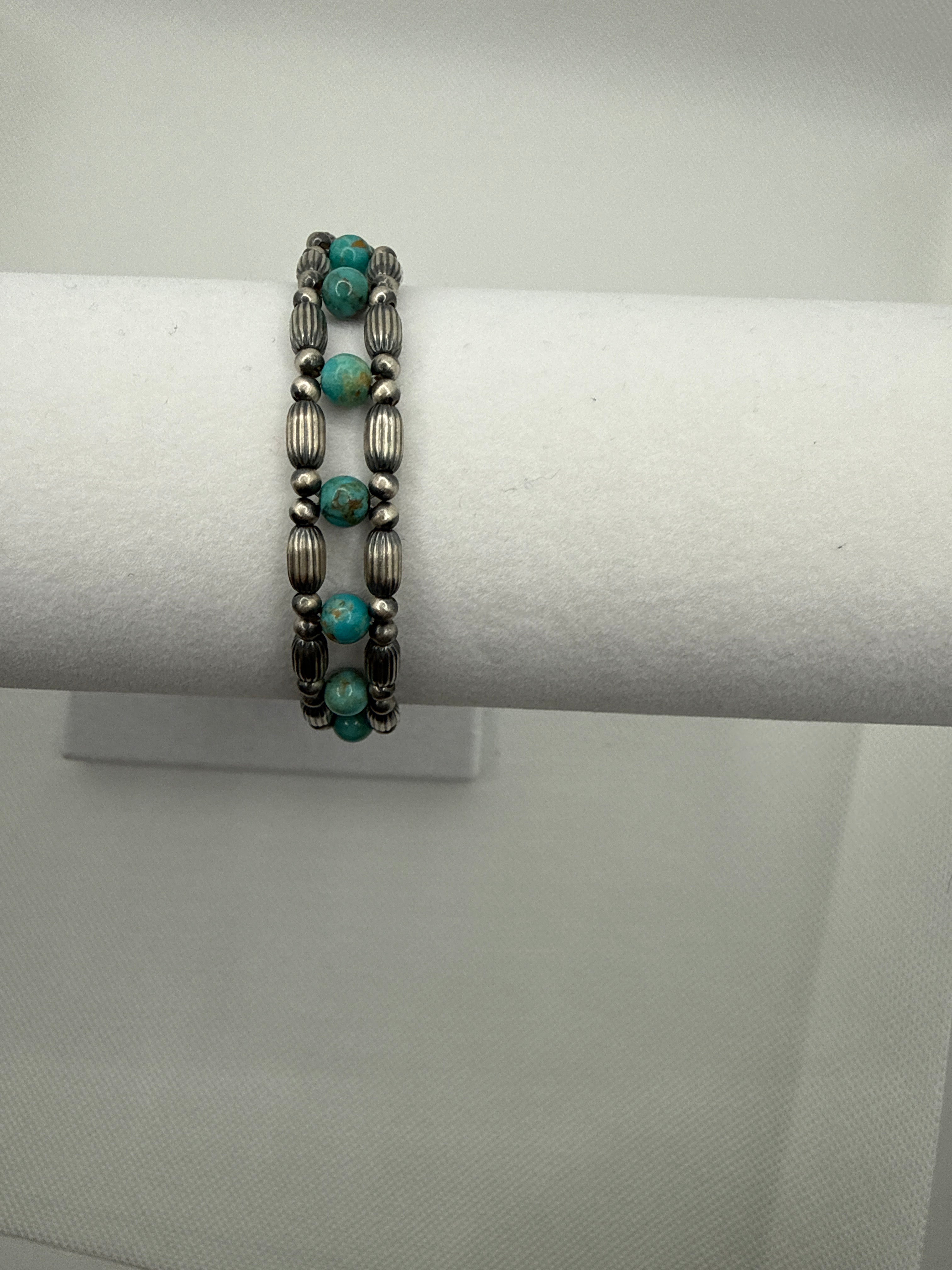 Blue Moon Turquoises bracelet with SS 925 Beads