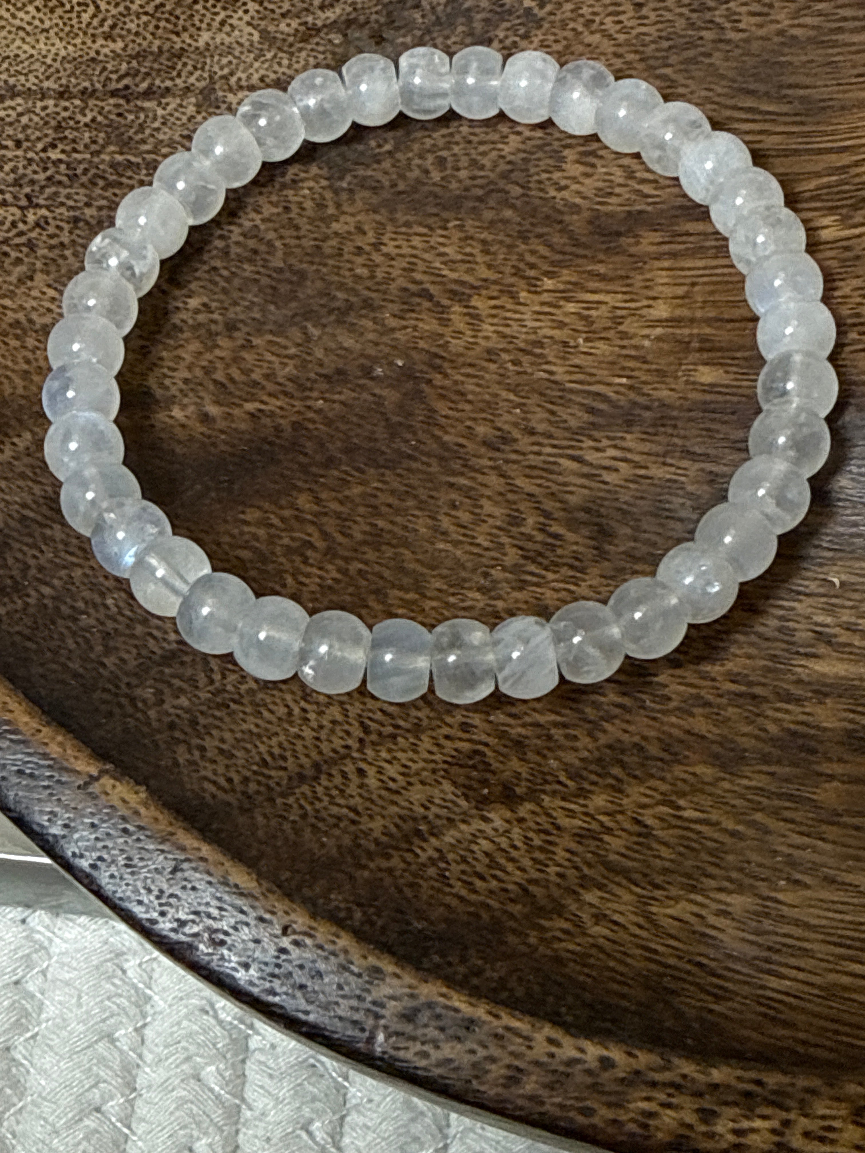 Blue Moonstone Bead Bracelet
