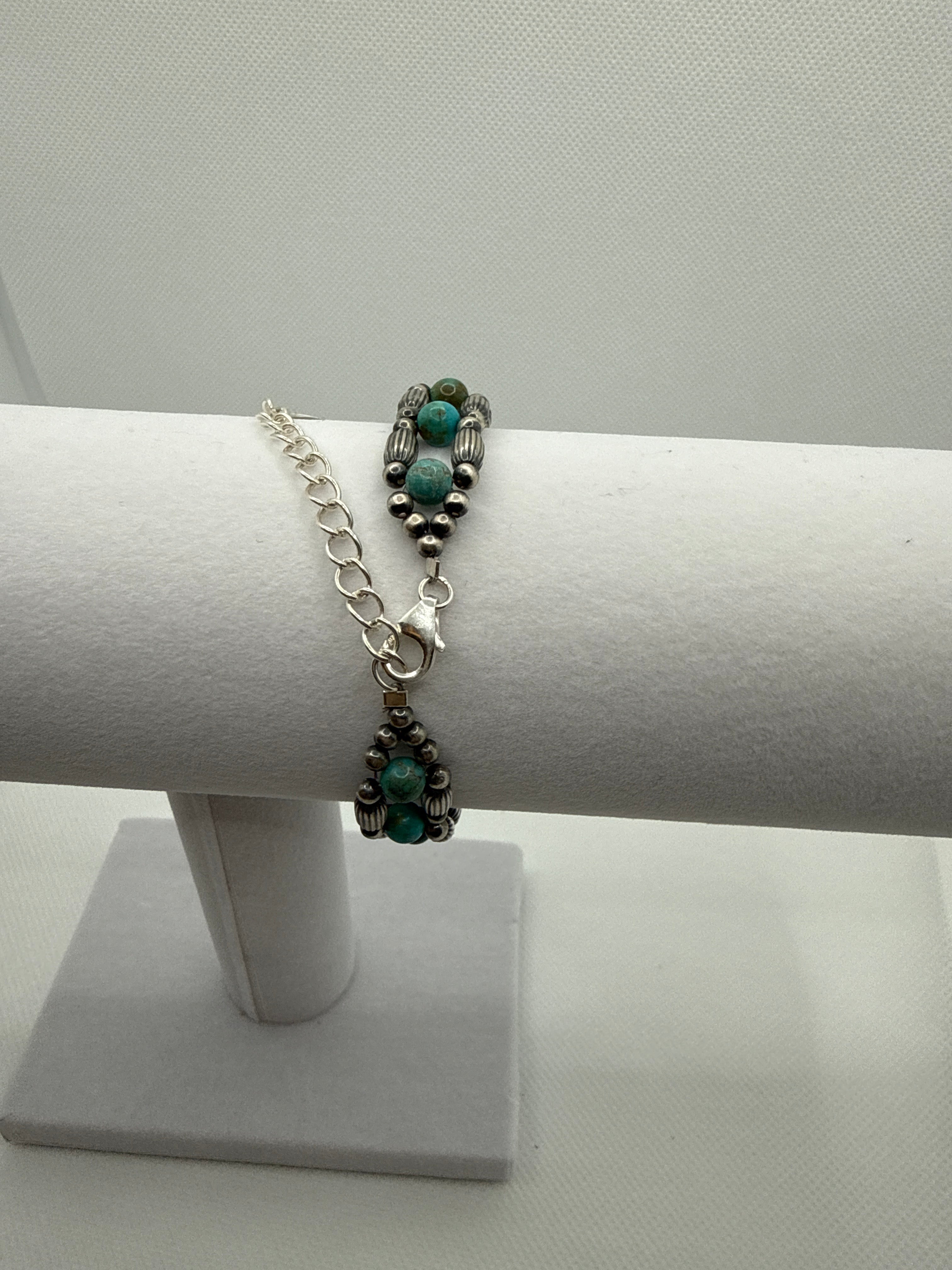Blue Moon Turquoises bracelet with SS 925 Beads