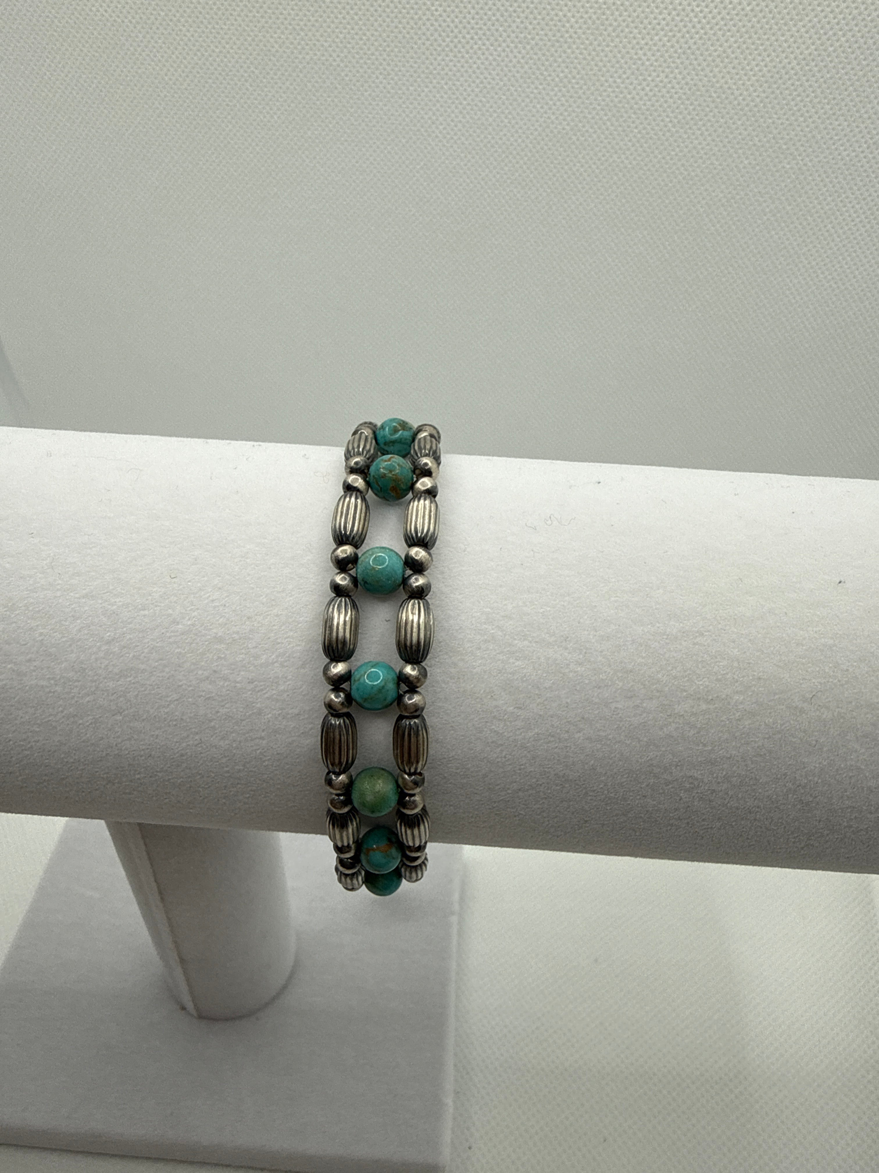 Blue Moon Turquoises bracelet with SS 925 Beads