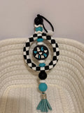 Be Kind Checker Ring Car Charm