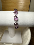 Amethyst Moon and Small Round Bead Bracelet