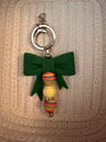 Large green bow keychain
