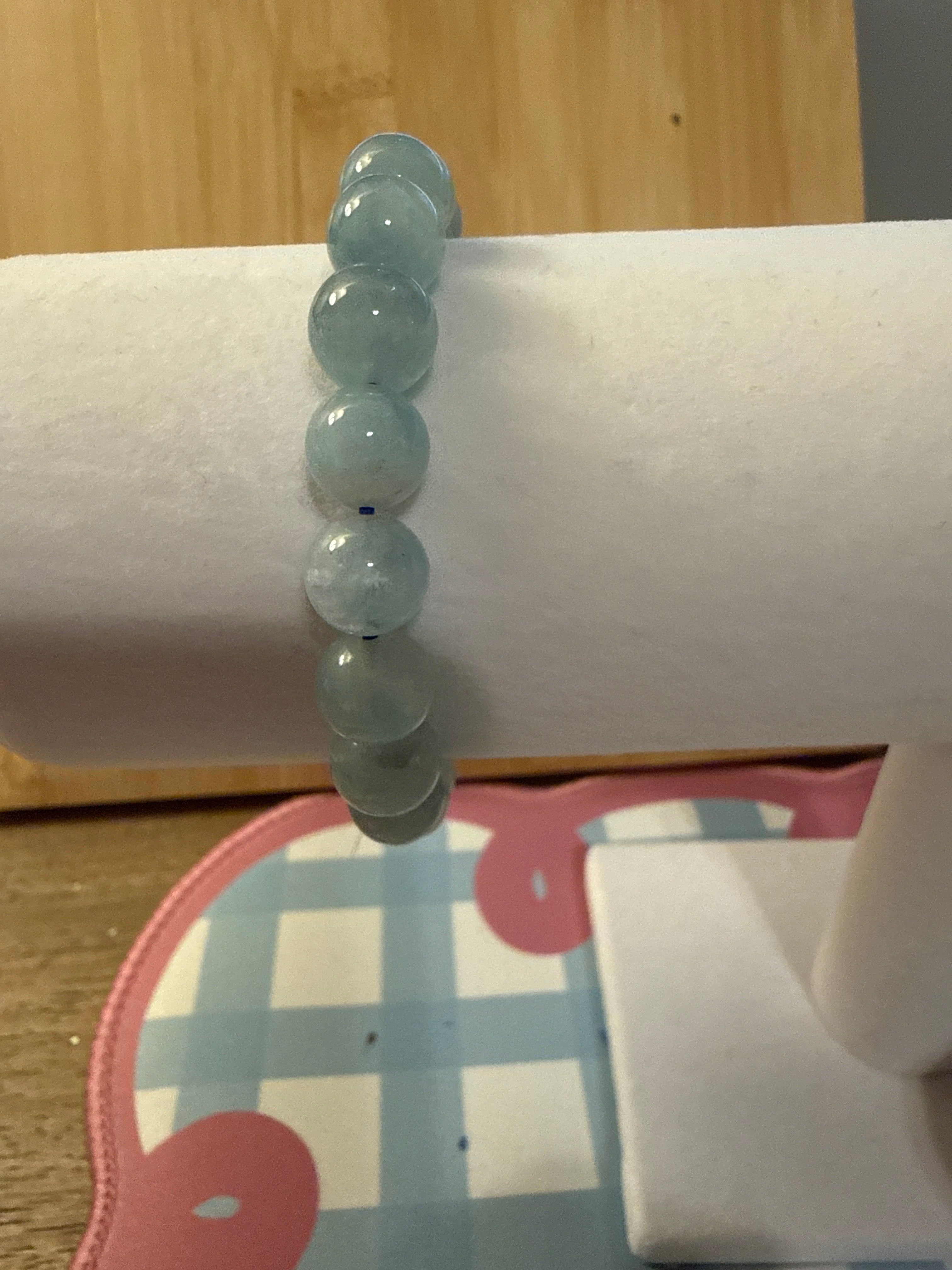 Aquamarine bead bracelet