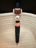 Football and heart rhinestone ink pen
