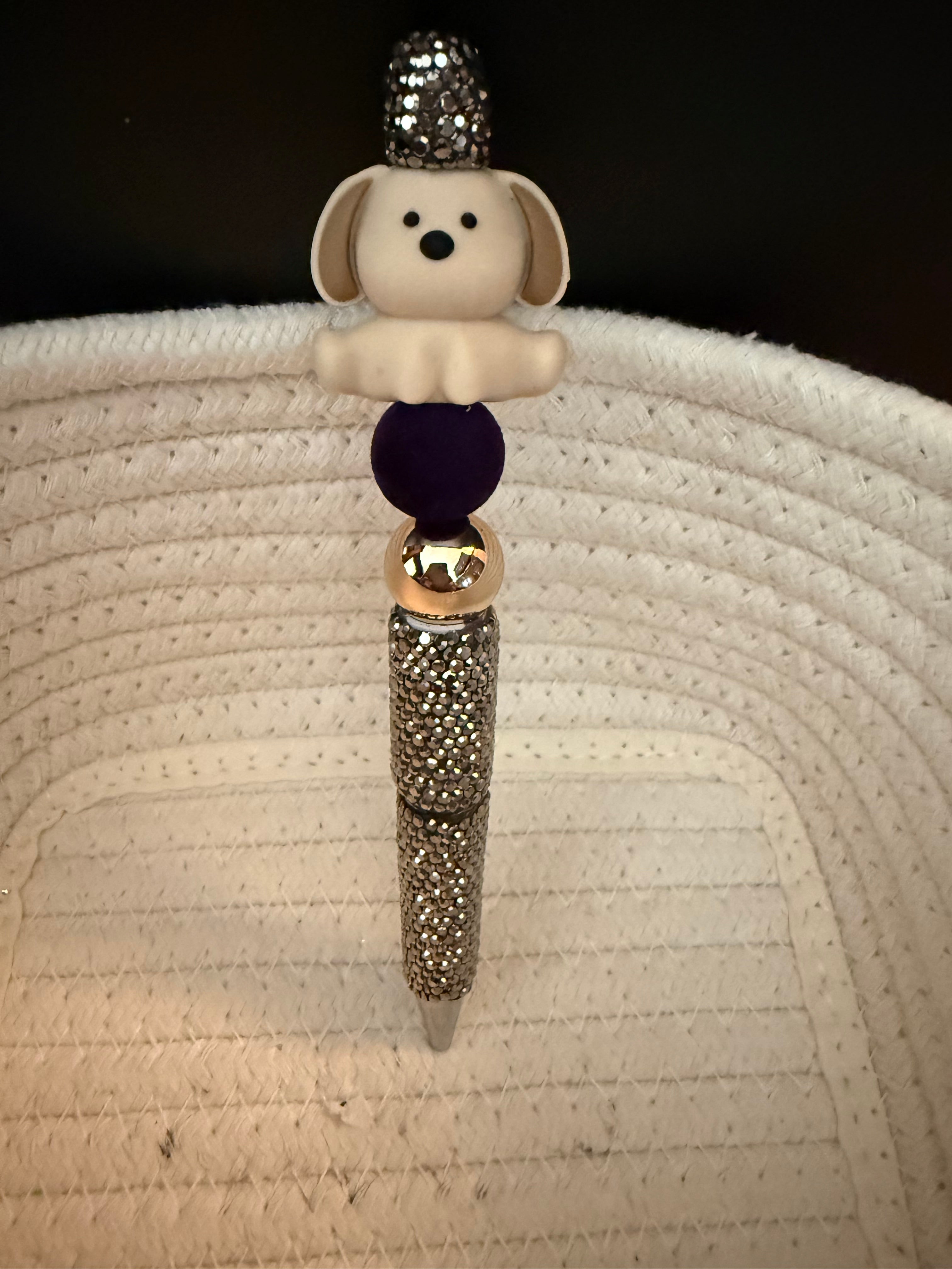 Dog rhinestone ink pen
