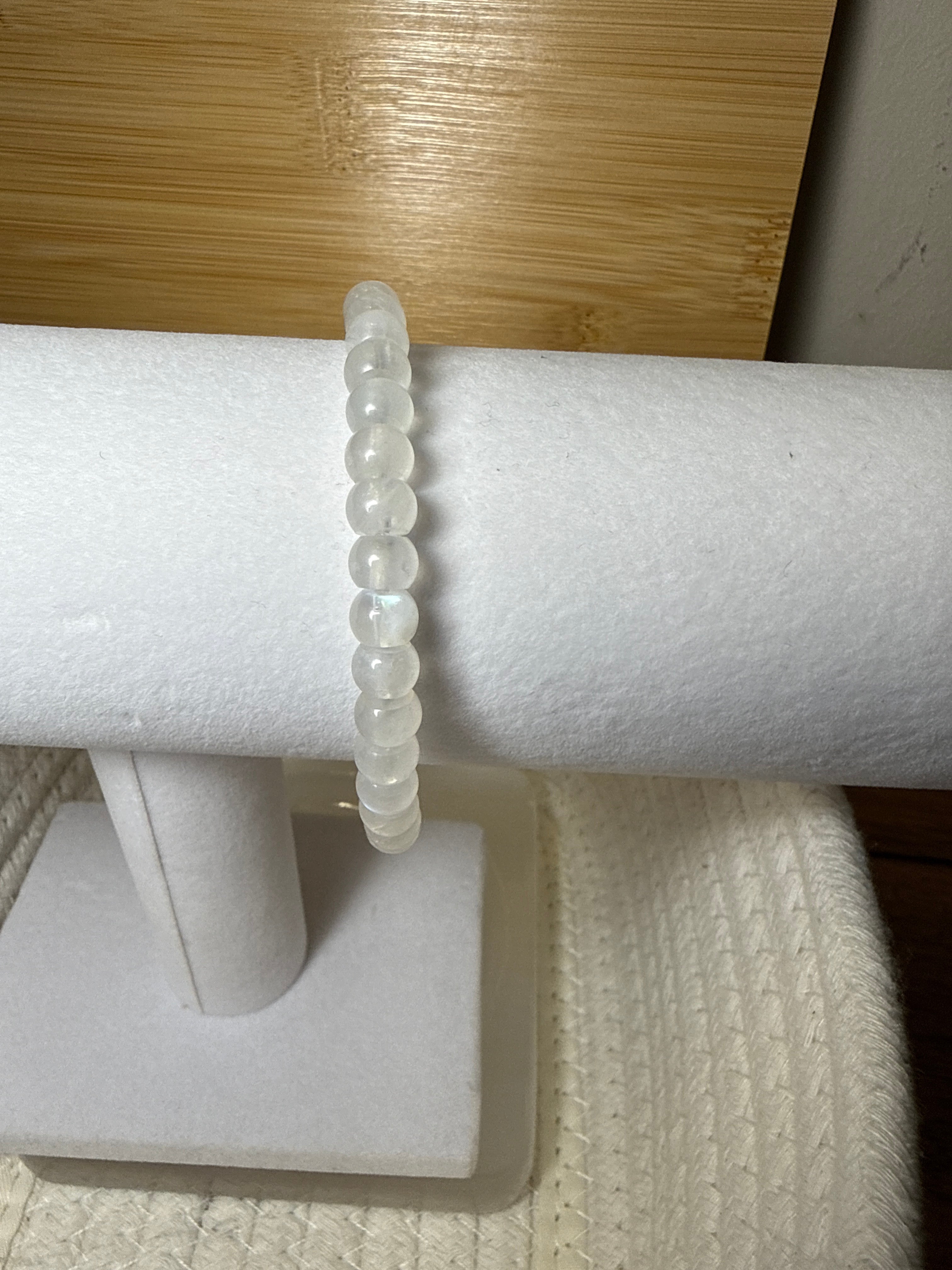 Blue Moonstone Bead Bracelet