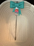 Large teal bow drink stirrer